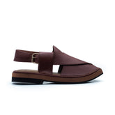 Gharial Premium Kaptaan Chappal- Burgundy