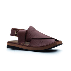 Gharial Premium Kaptaan Chappal- Burgundy