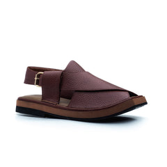 Gharial Premium Kaptaan Chappal- Burgundy