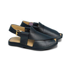 Gharial Premium Peshawari Chappal- Black