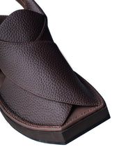 Gharial Premium Kaptaan Chappal- Brown