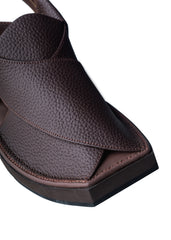 Gharial Premium Kaptaan Chappal- Brown
