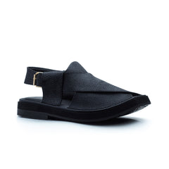 Gharial Premium Kaptaan Chappal- Onyx