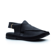 Gharial Premium Kaptaan Chappal- Onyx