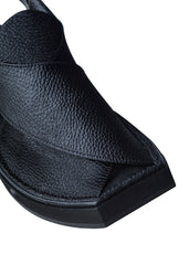 Gharial Premium Kaptaan Chappal- Onyx