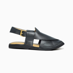 Gharial Premium Peshawari Chappal- Black