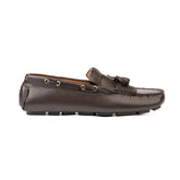 GHARIAL BROWN MILLED DRIVER MOCCASINS