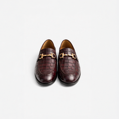 Dark Brown Croc Bit Loafers