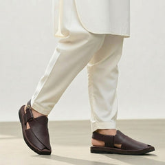 Gharial Premium Kaptaan Chappal- Brown
