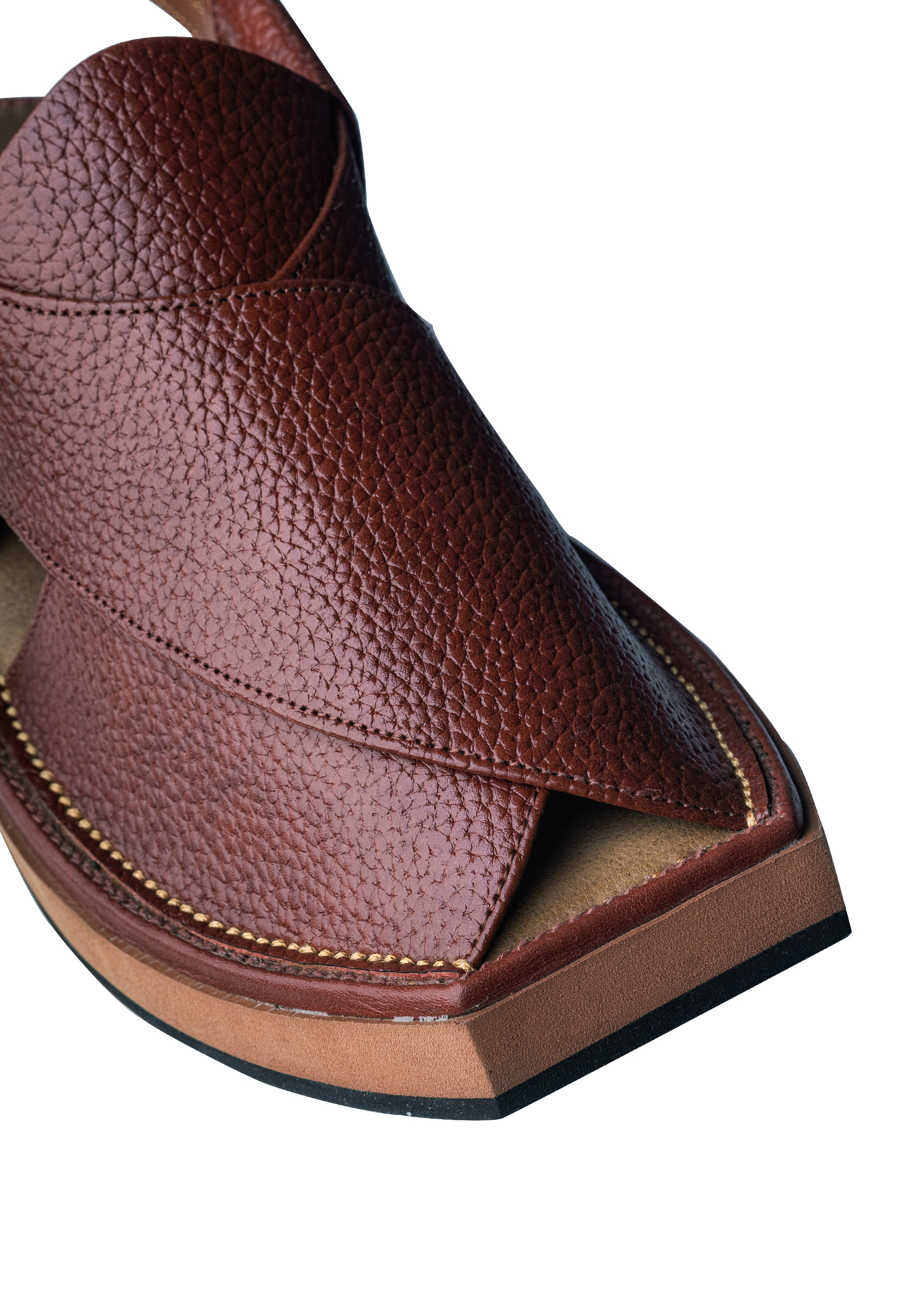 Gharial Premium Kaptaan Chappal- Burgundy