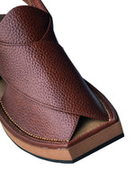 Gharial Premium Kaptaan Chappal- Burgundy