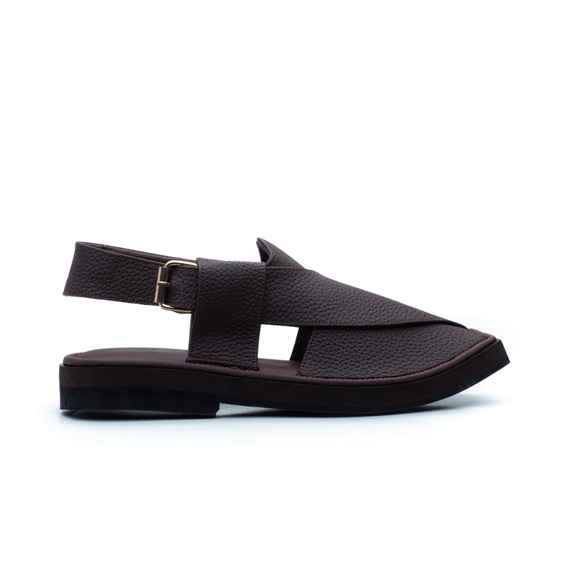 Gharial Premium Kaptaan Chappal- Brown