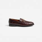 Dark Brown Croc Bit Loafers