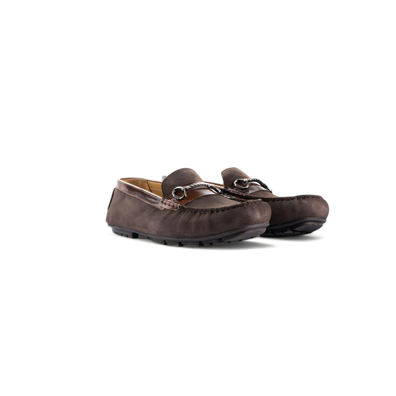 Gharial Suede Buckles- Dark Brown